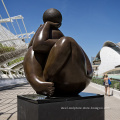 modern art bronze sculpture - fat woman dancer